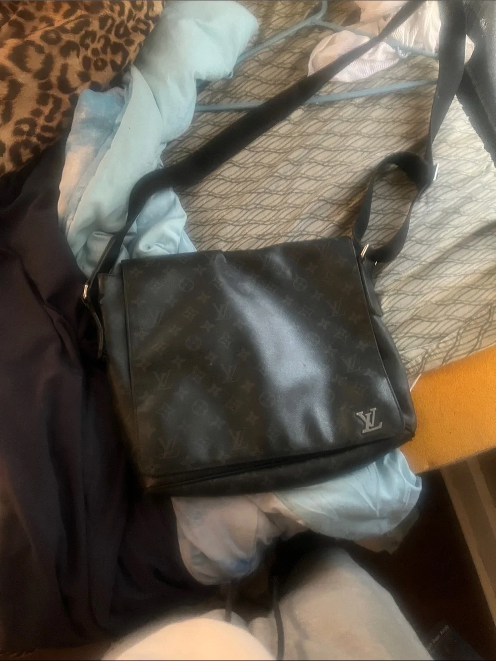 Louis Vuitton Black Monogram Messenger Crossbody Bag
